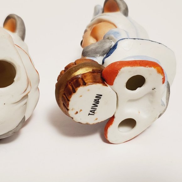 Vtg Taiwan Ceramic Figurines Smiling Mouse - Picture 9 of 9